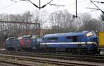 Das Gespann Contec MX 1008 + ME 1534 hatte den Schleifzug übernommen, Pattburg/Padborg 21.03.2023 