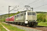 Railadventure 111 222 mit den beiden 188 003 und  188 004 am Haken in Th�ngersheim. 3.5.2026