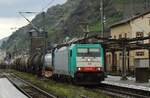 DB/ATLU 7186 207-7 (REV/FAZ/27.05.2015, Verl/BTB/18.05.2022) mit Kesselwagenzug.